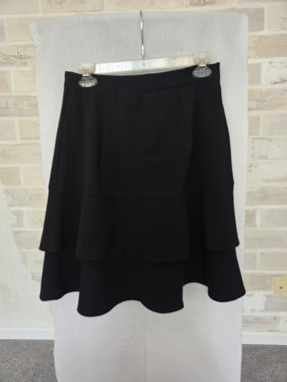 Nine West Black Tiered A-Line Skirt